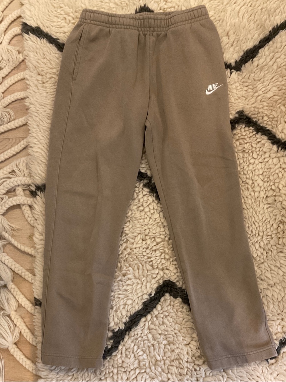 Nike Mens Uncuffed Jogger Pants with White Logo